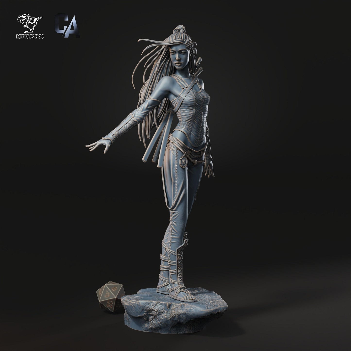 Asian Warrior: Powerful 3D Printed Statue - NSFW Historical Fantasy Collectible