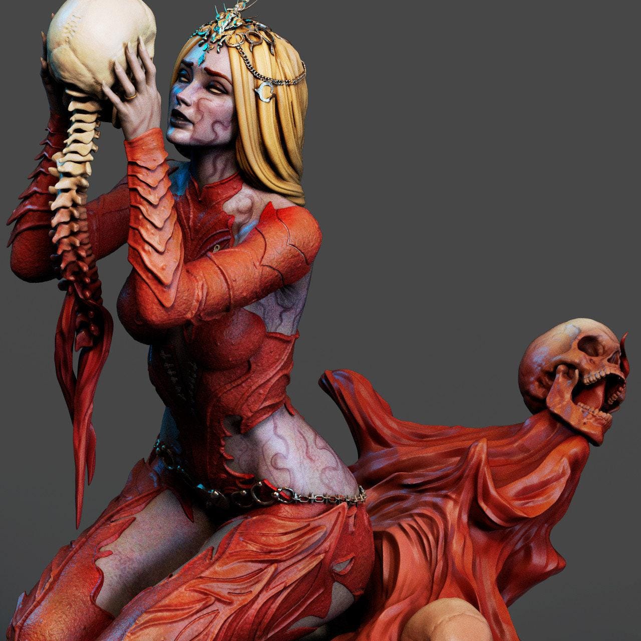 Orin the Red BG3 3D Printed Statue: Exquisite Baldur's Gate 3 Collectible with Optional NSFW Variant!