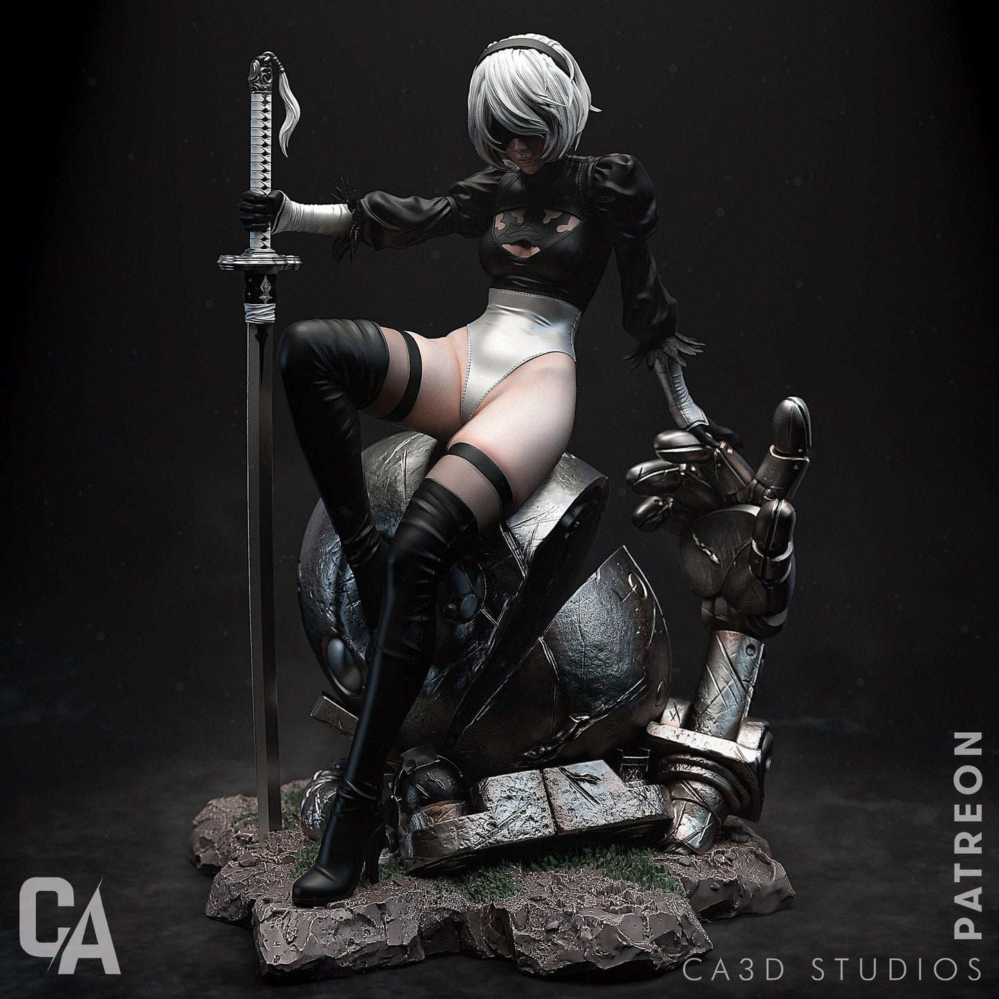 Immerse in Nier Automata: 2B Collectible Statue - Hand Painted or Unpainted Resin Kit with Optional NSFW