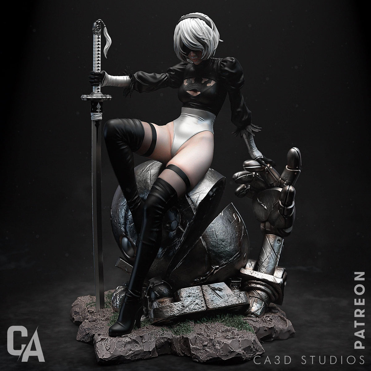 2B Nier Automata NSFW 3D Printed Statue – Mature Sci-Fi Resin Collectible, Made to Order for Adult Collectors & Fans