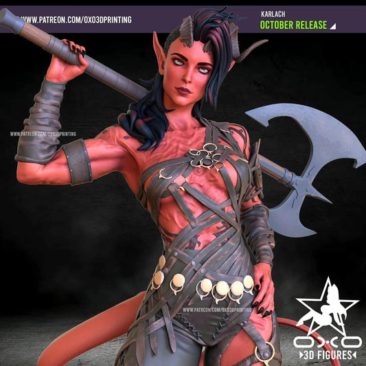 Karlach Infernal NSFW 3D Printed Statue – Mature Baldur's Gate Resin Collectible, Made to Order for Adult Collectors