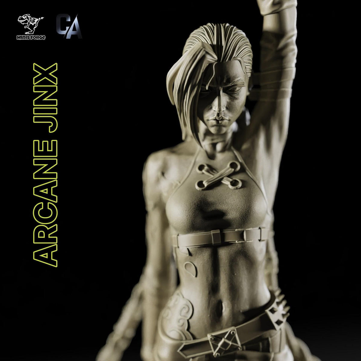 Jinx NSFW 3D Printed Statue – Mature Pigtailed Rebel Resin Collectible, Made to Order for Adult Collectors and Hobbyists
