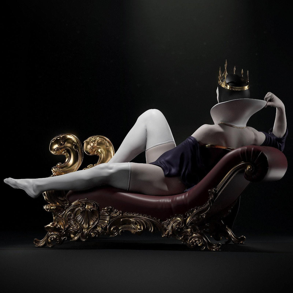 Evil Queen NSFW 3D Printed Statue – Mature Dark Fairy Tale Resin Collectible, Made to Order for Adult Collectors & Fans