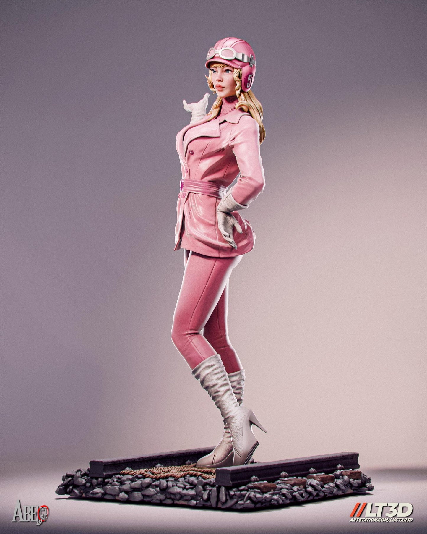 Penelope Pitstop Collectible 3D Resin Figure | Hand Painted or Unpainted Wacky Races Statue