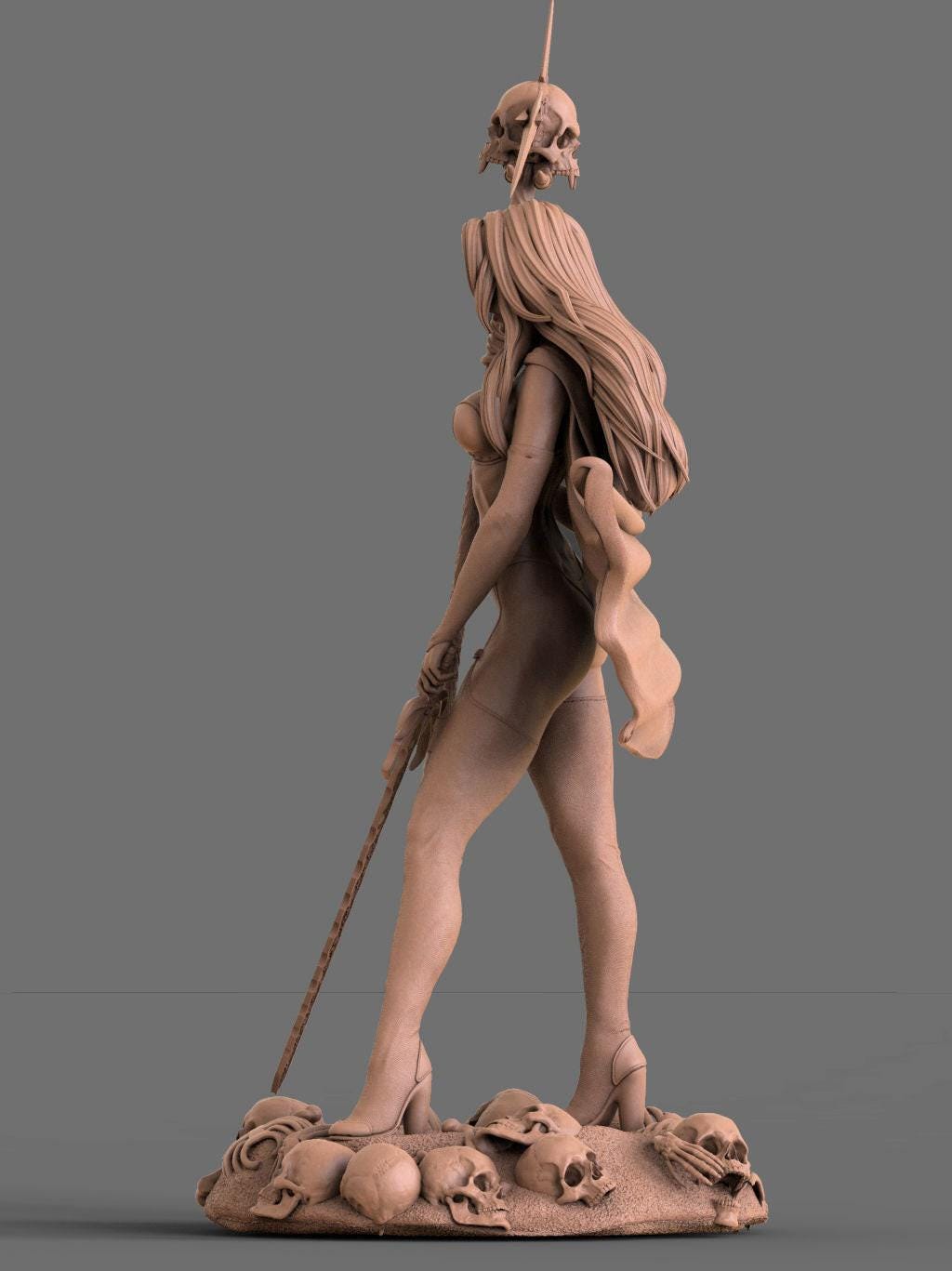 Lady Death NSFW 3D Printed Statue – Mature Dark Fantasy Resin Collectible, Made to Order for Adult Collectors & Fans