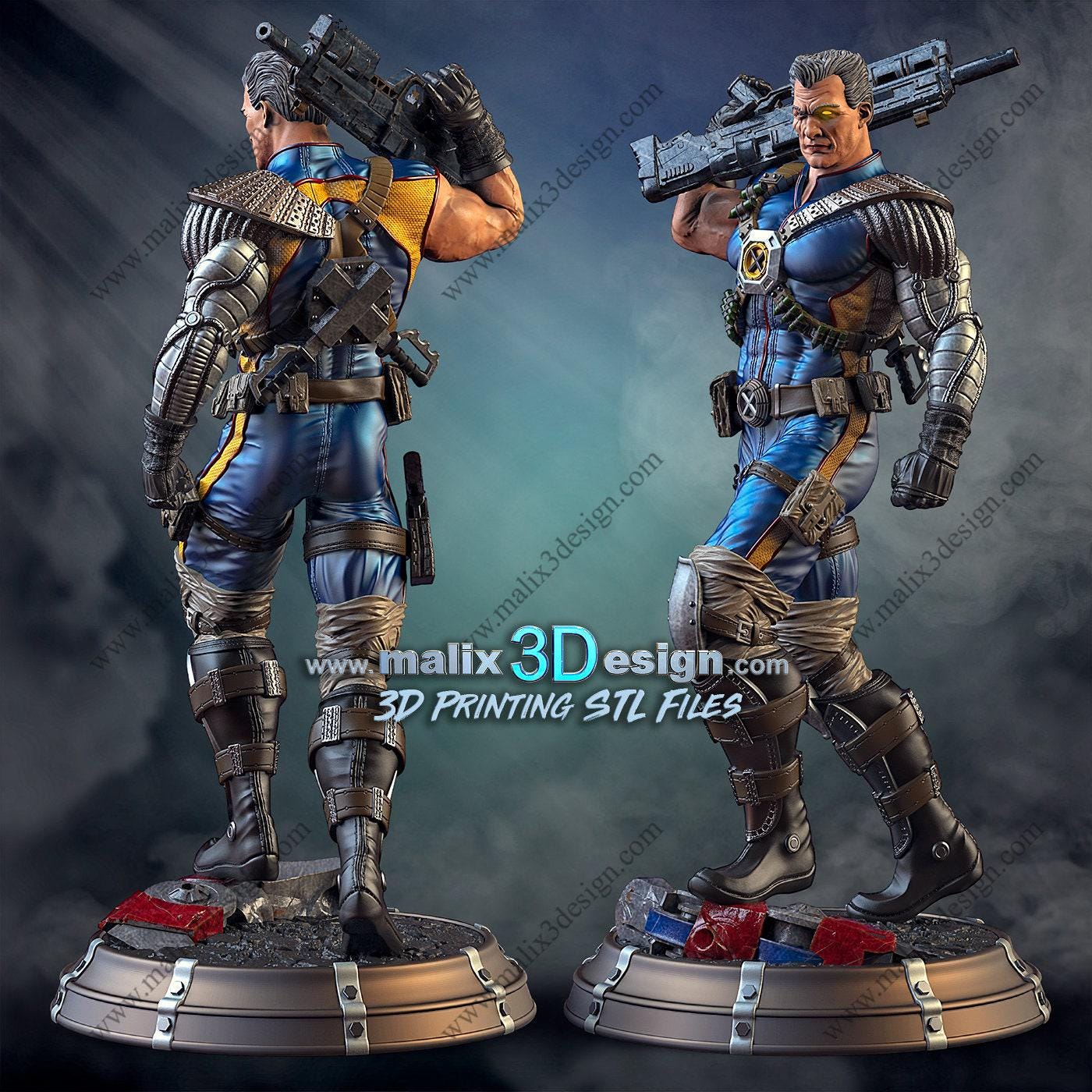 Cable 3D Printed Resin Collectible Painted Statue - X-Force Marvel Figure Hand-Finished
