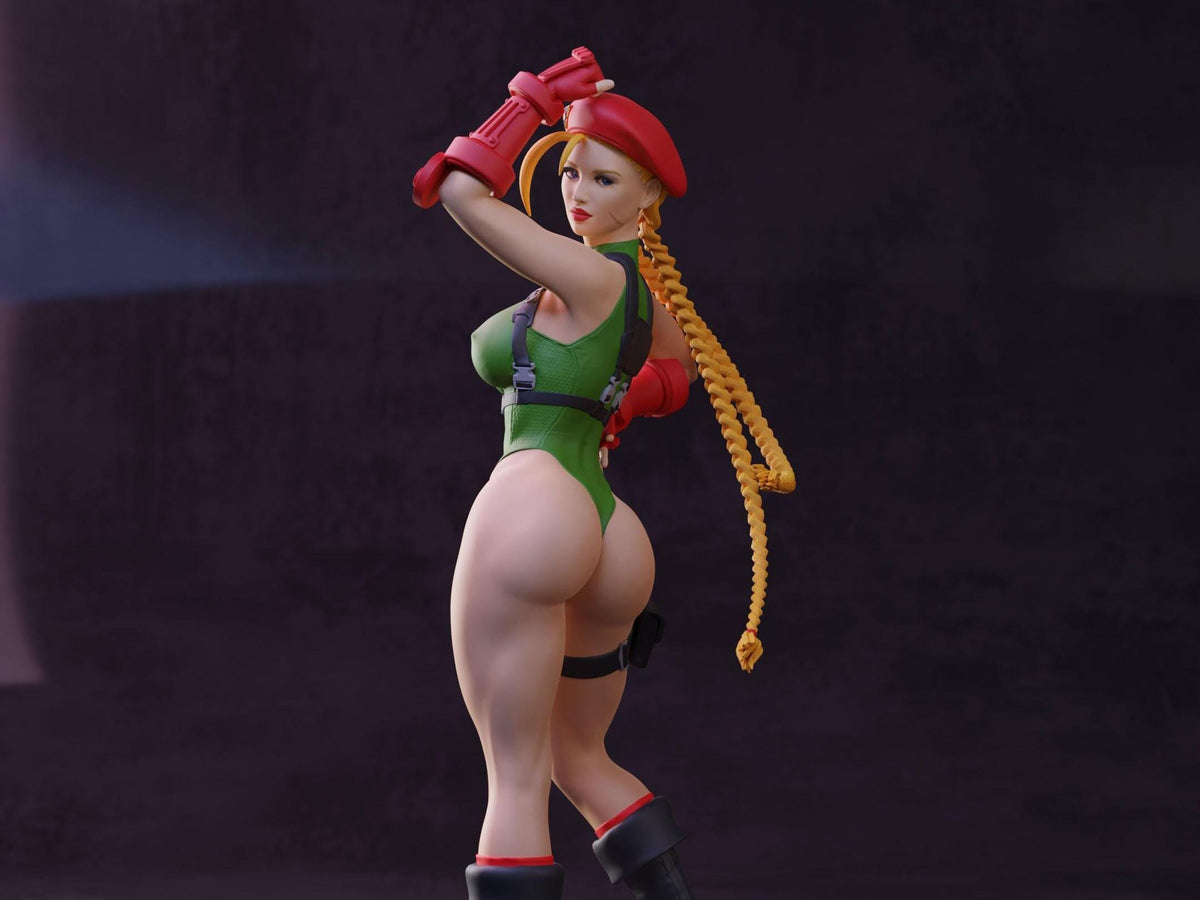Cammy NSFW 3D Printed Statue – Mature Street Fighter Operative Resin Collectible, Made to Order for Adult Collectors
