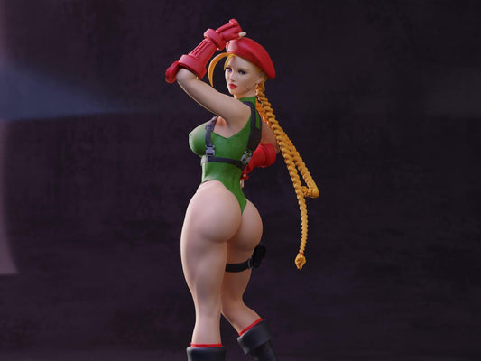 Cammy NSFW 3D Printed Statue – Mature Street Fighter Operative Resin Collectible, Made to Order for Adult Collectors