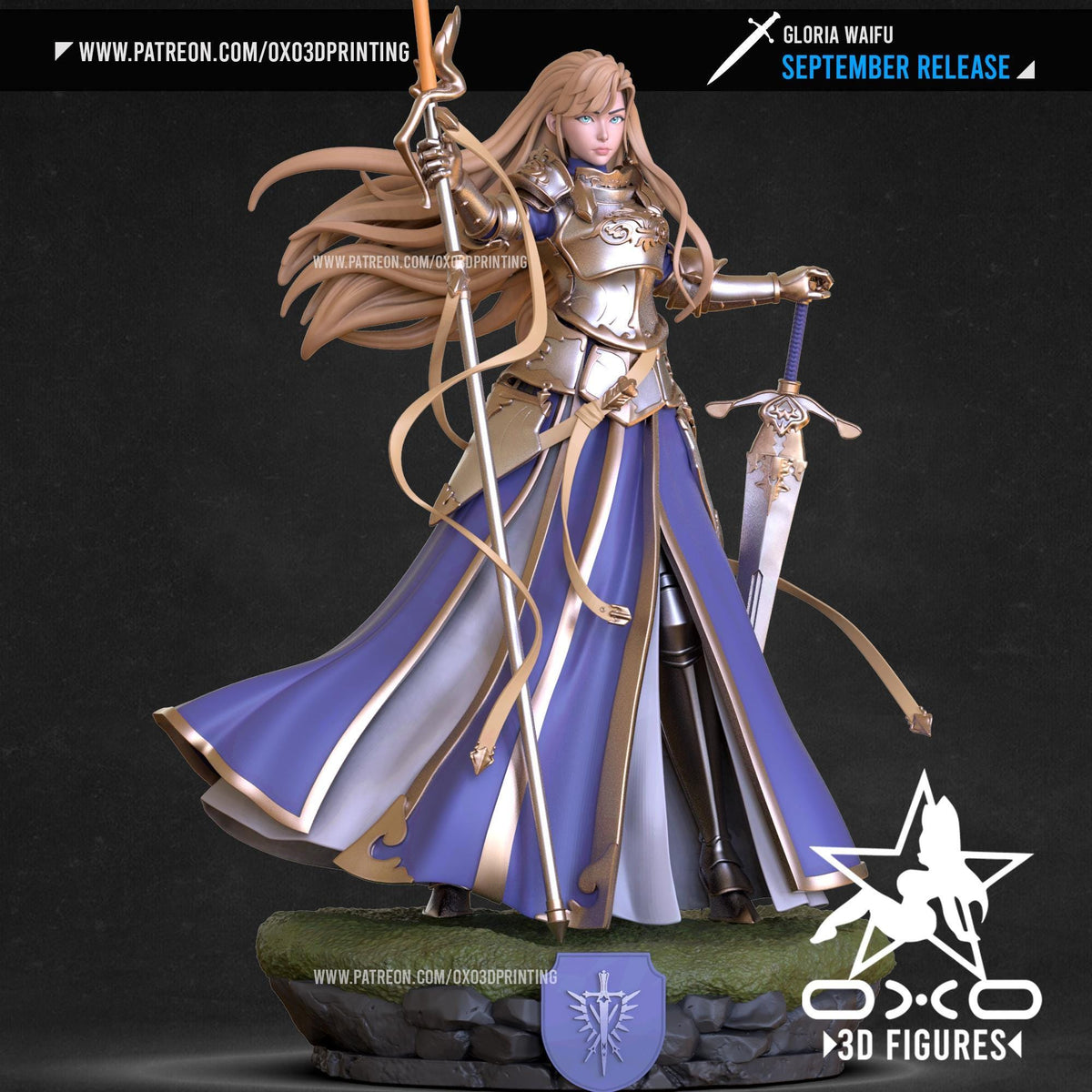 Gloria Warrior NSFW 3D Printed Statue – Mature Anime Maiden Resin Collectible, Made to Order for Adult Collectors & Fans