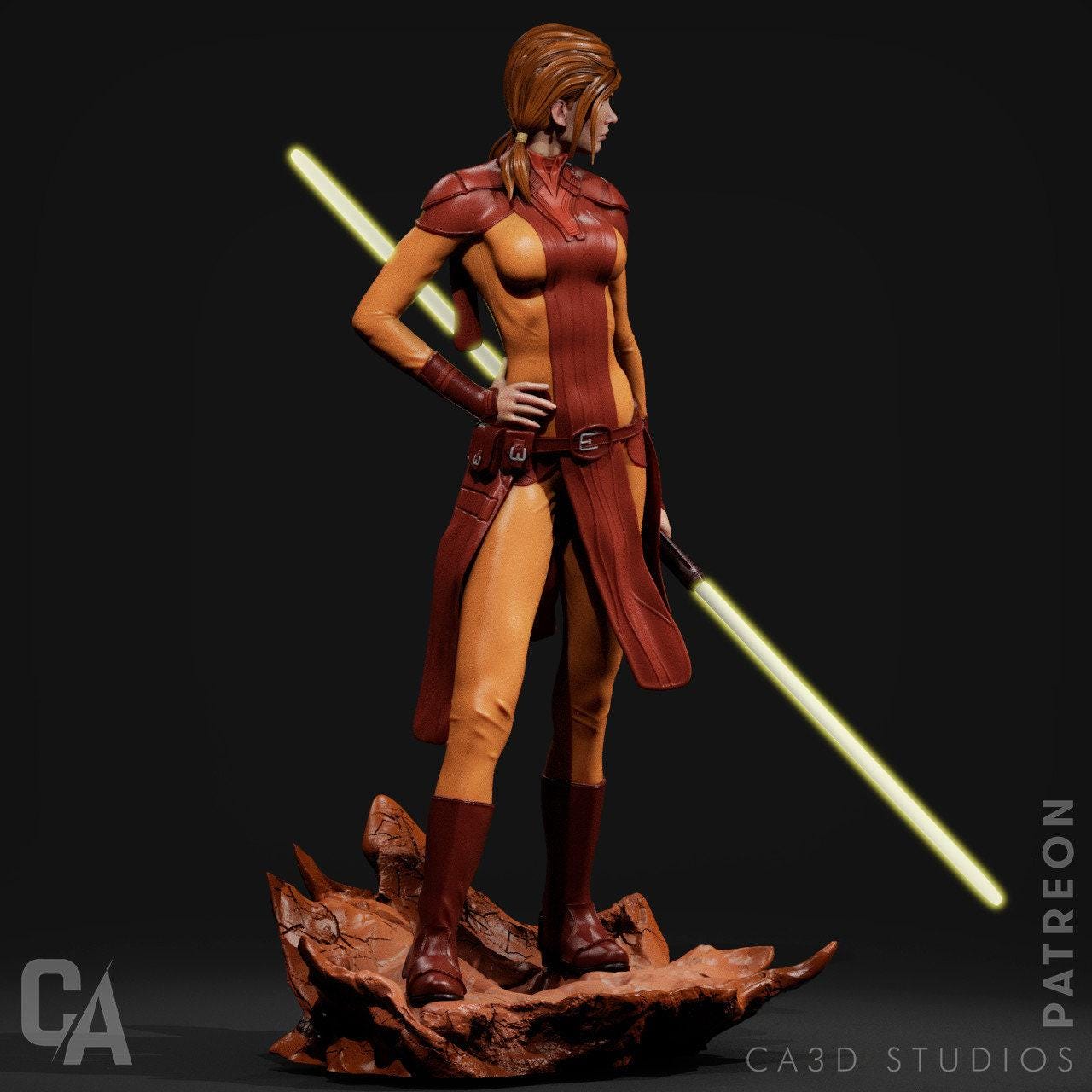 Bastila Shan 3D Printed Statue Collectible Miniature Figure NSFW Pin Up Painted SWTOR