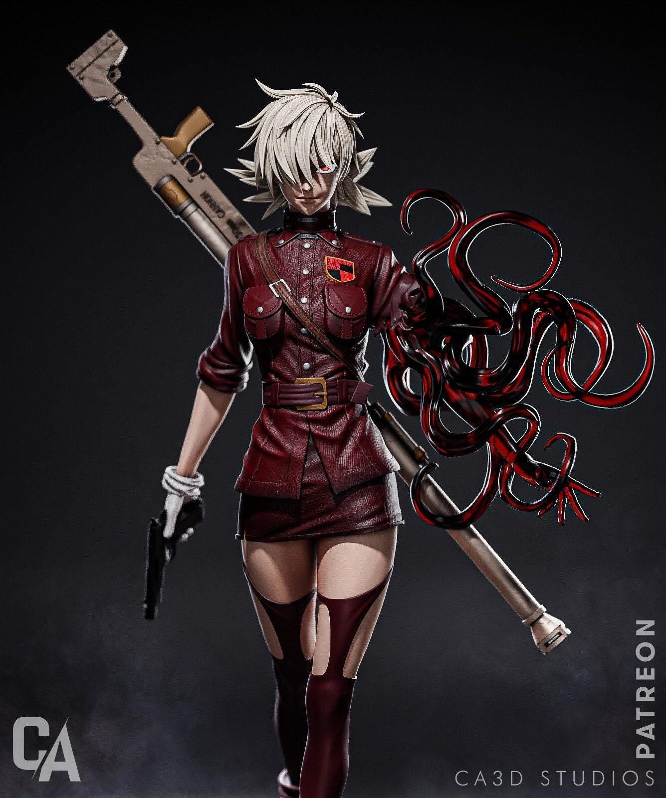 Seras Victoria Collectible 3D Print Statue: Exquisite NSFW Hellsing Figure for Adult Fans!