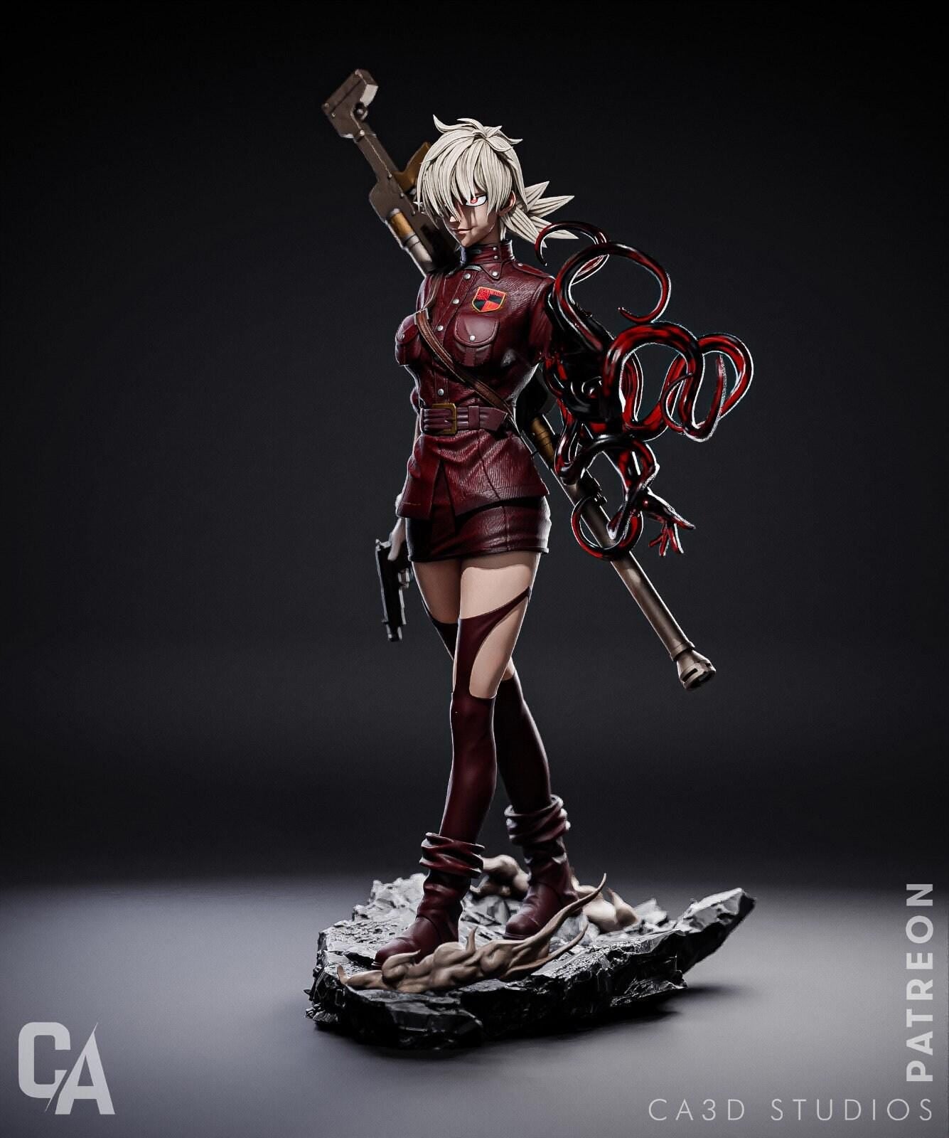 Seras Victoria Collectible 3D Print Statue: Exquisite NSFW Hellsing Figure for Adult Fans!