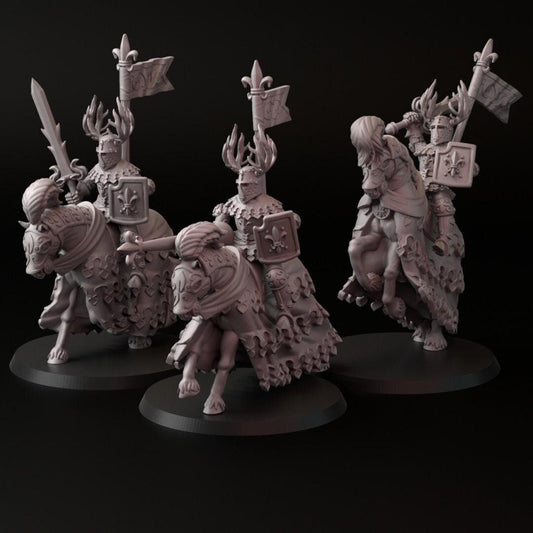 Green Knights 3D Print Collectible Resin Miniature dnd Pathfinder ttrpg wargames d20 rpg 28mm 32mm 35mm 40mm 54mm 75mm dungeons and dragons