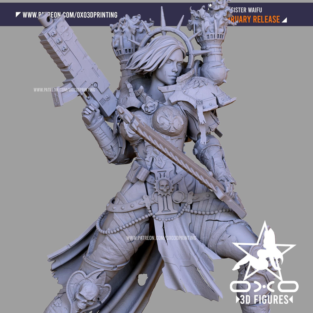 Warrior Sister NSFW 3D Printed Statue – Mature Sci-Fi Warrior Resin Collectible, Made to Order for Adult Collectors