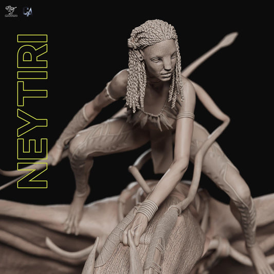 Stunning Neytiri Avatar Fanart Collectible Statue: High-Detail Na'vi Warrior Figure, Optional Ikran Companion