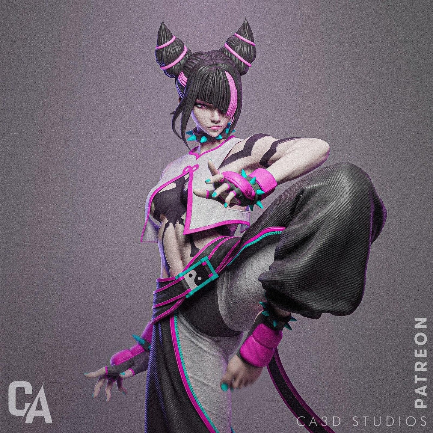 Juri Street Fighter 3D Printed Fanart Figure: Premium Collectible Statue with Optional NSFW Variant