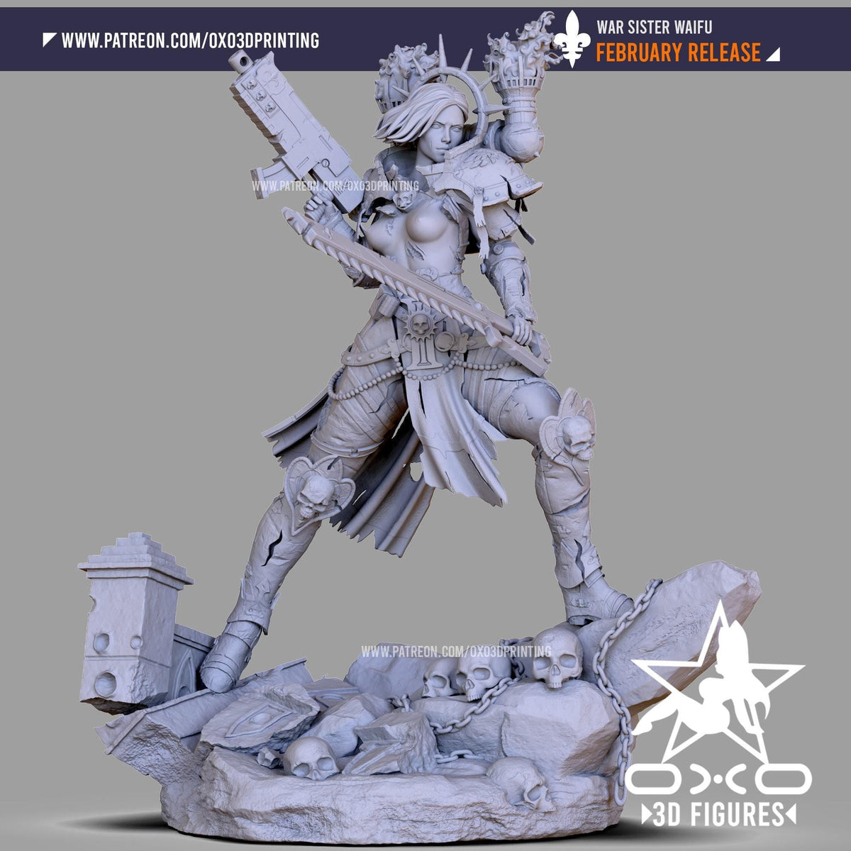 Warrior Sister NSFW 3D Printed Statue – Mature Sci-Fi Warrior Resin Collectible, Made to Order for Adult Collectors