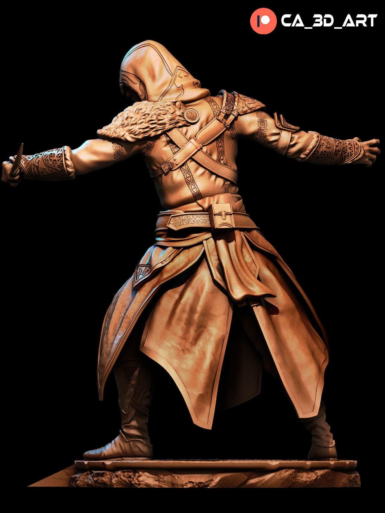 Ezio Auditore Collectible Statue: High-Detail 3D Printed Assassin's Creed Figure for Gamers