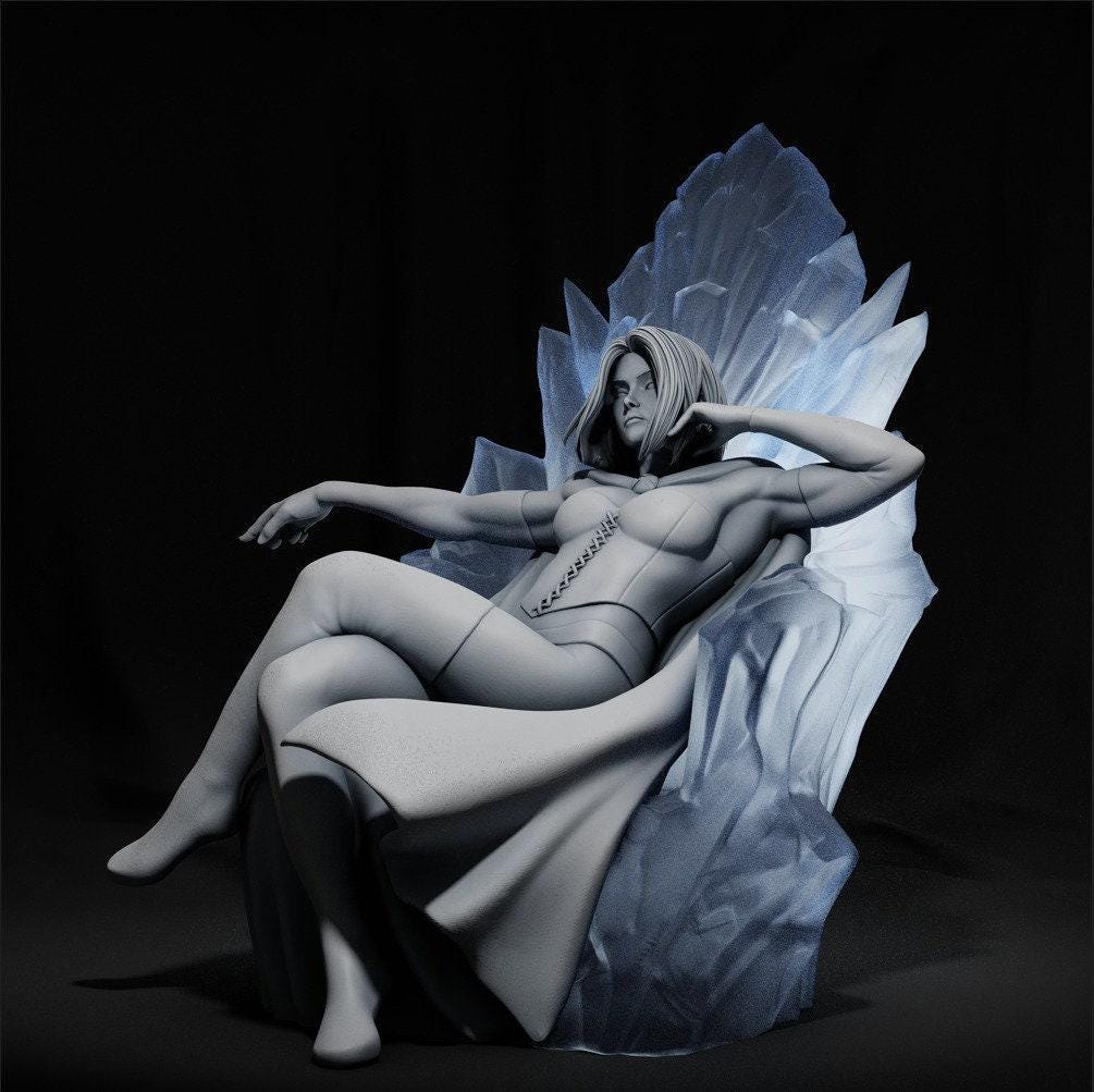 Emma Frost NSFW 3D Printed Statue – Mature Mutant Telepath Resin Collectible, Made to Order for Adult Collectors & Fans