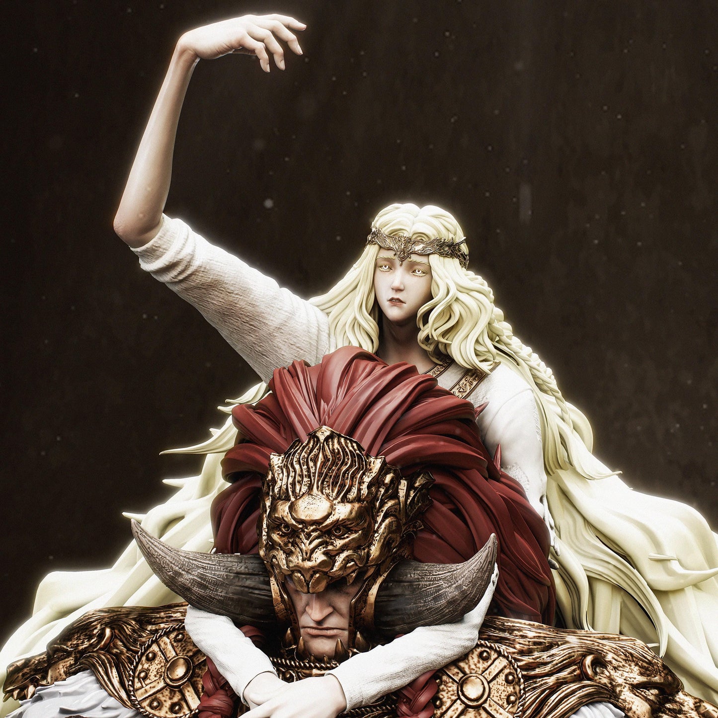 Starscourge Radahn Hand-Painted 3D Resin Statue - Elden Ring Collectible Figure, Ready-to-Display Demigod Boss