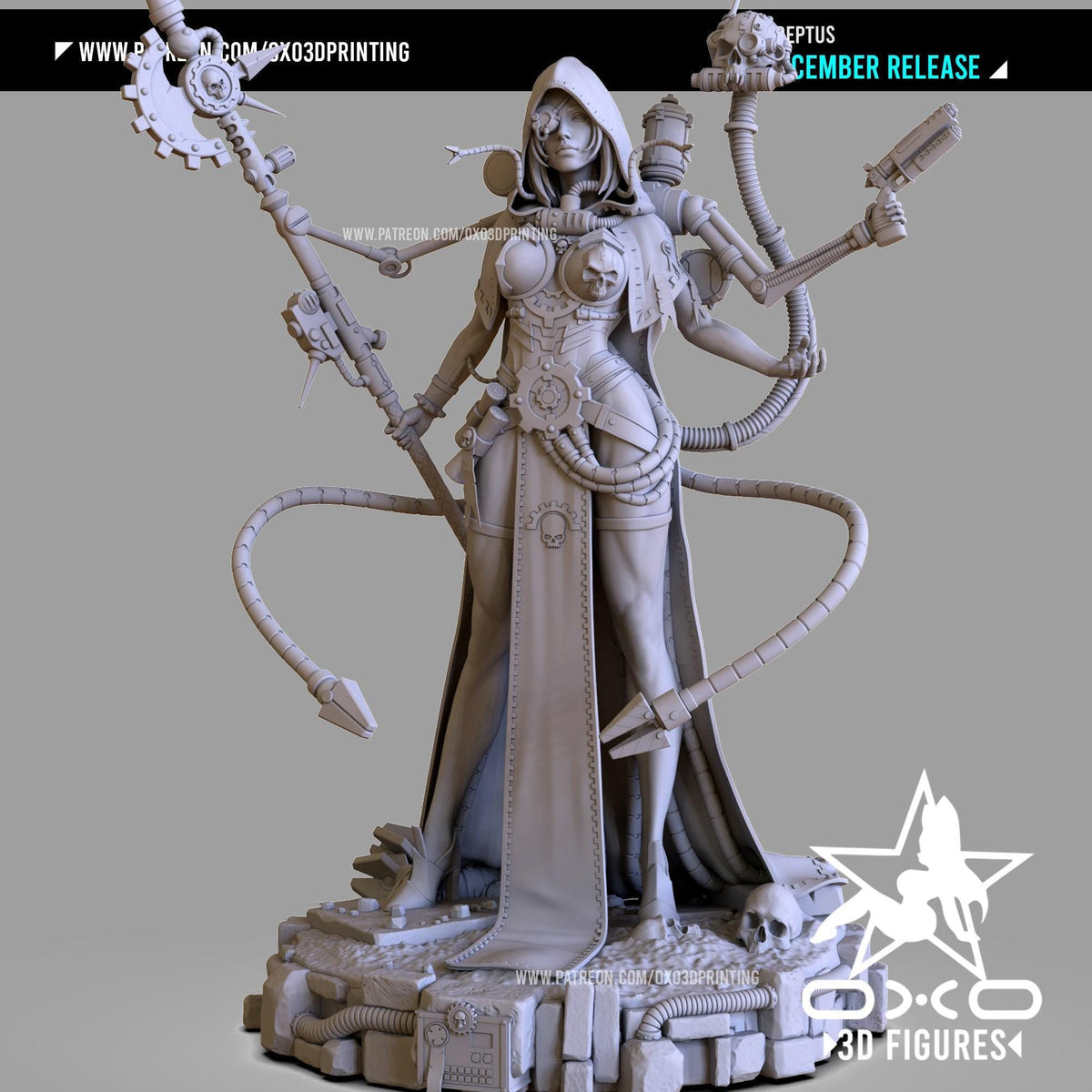 Adeptus Mechanicus NSFW 3D Printed Statue – Mature Tech-Priestess Resin Collectible, Made to Order for Adult Collectors