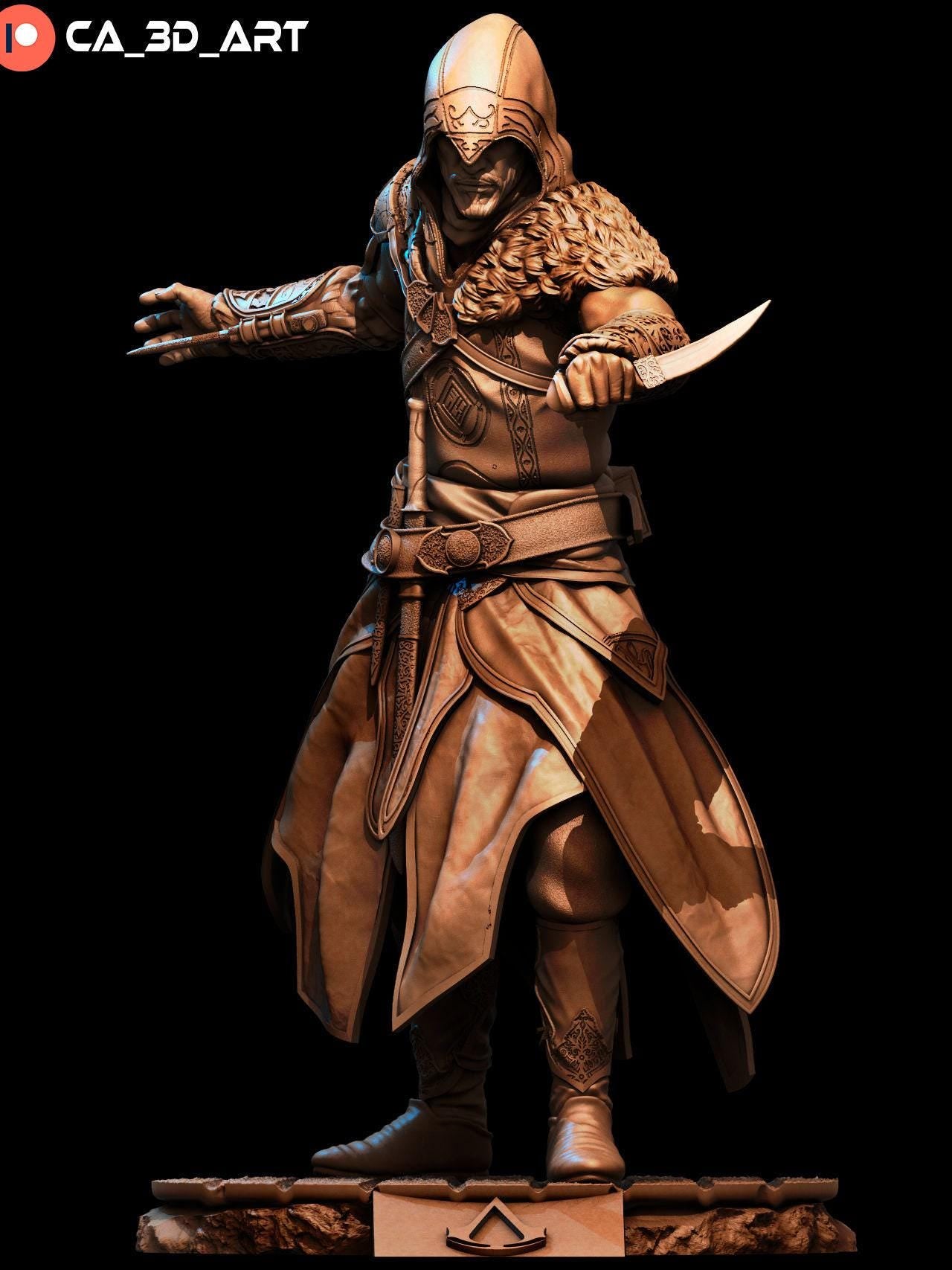 Ezio Auditore Collectible Statue: High-Detail 3D Printed Assassin's Creed Figure for Gamers