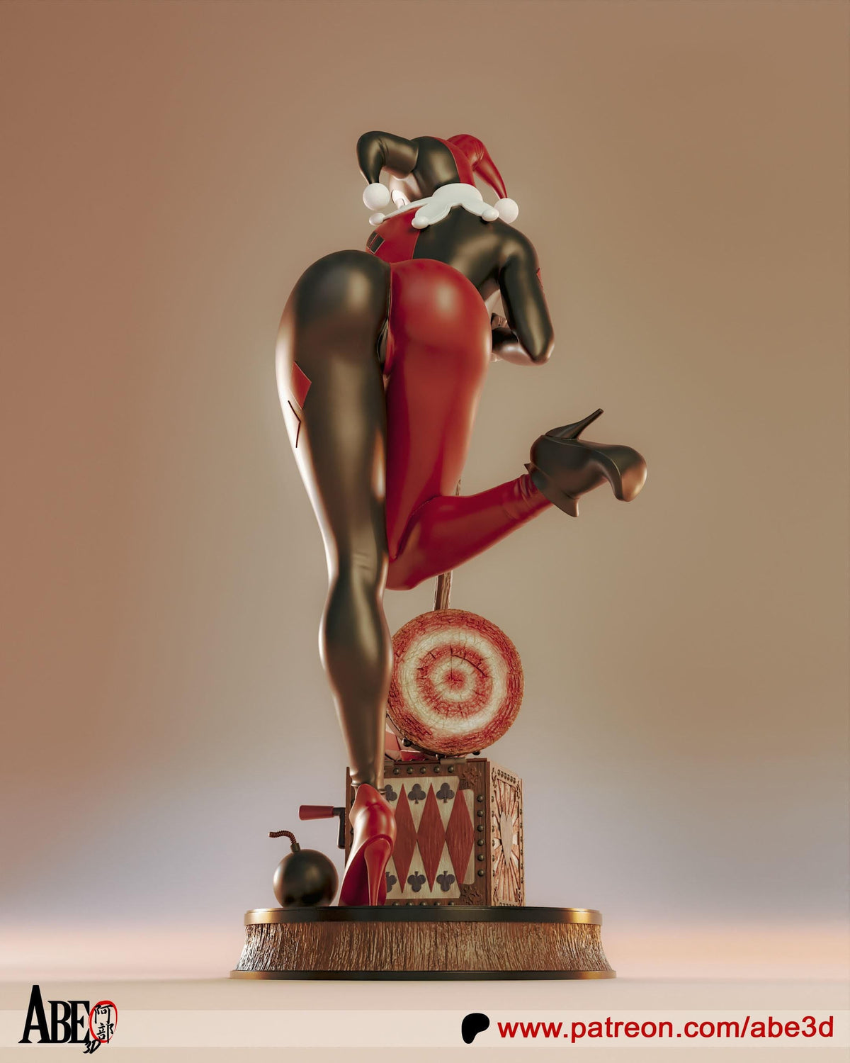 Harley Quinn NSFW 3D Printed Statue – Mature DC Anti-Hero Icon Resin Collectible, Made to Order for Adult Collectors