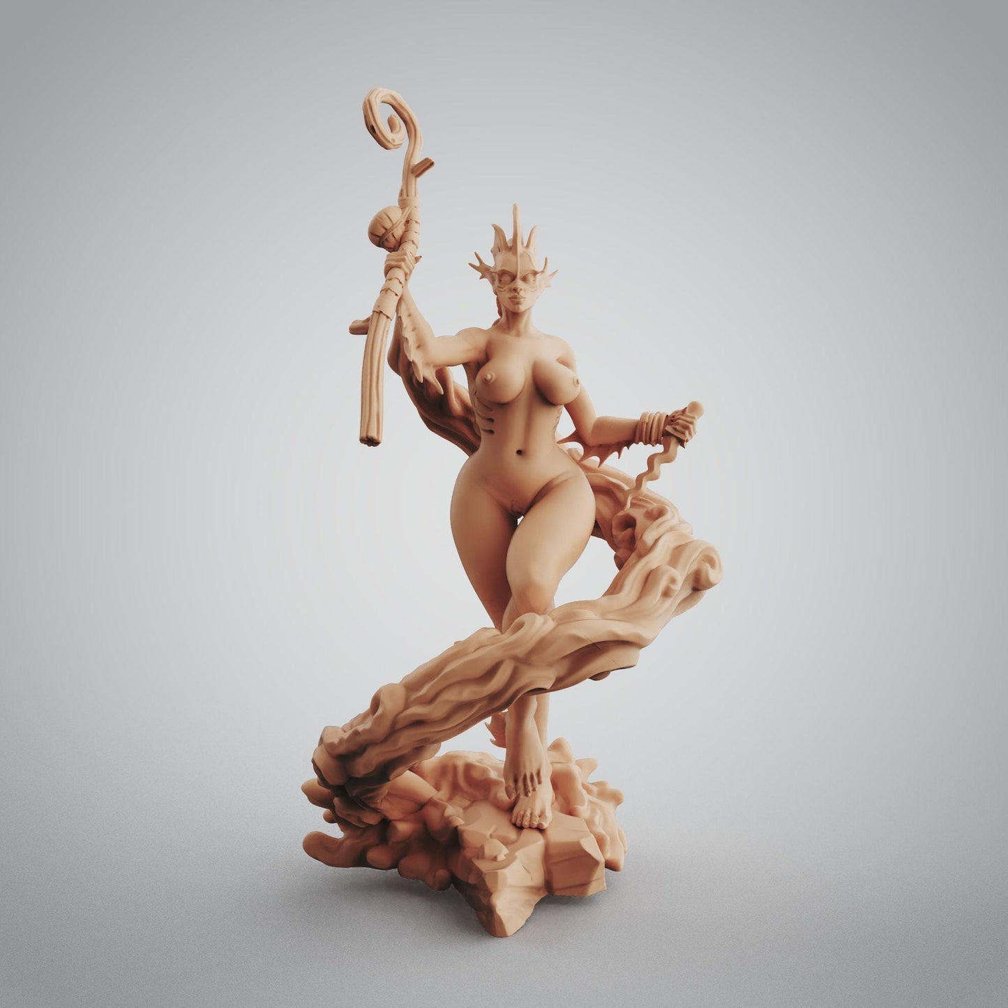 Calista the Shaman Pinup 3D Print Collectible Resin Miniature - Fantasy Figure with NSFW Option