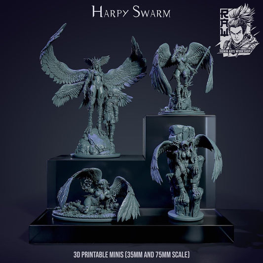 Imperial Harpy Warband Miniatures - 35mm Tabletop DnD Collectible for Pathfinder, Dungeons n Dragons, RPG Game Miniatures
