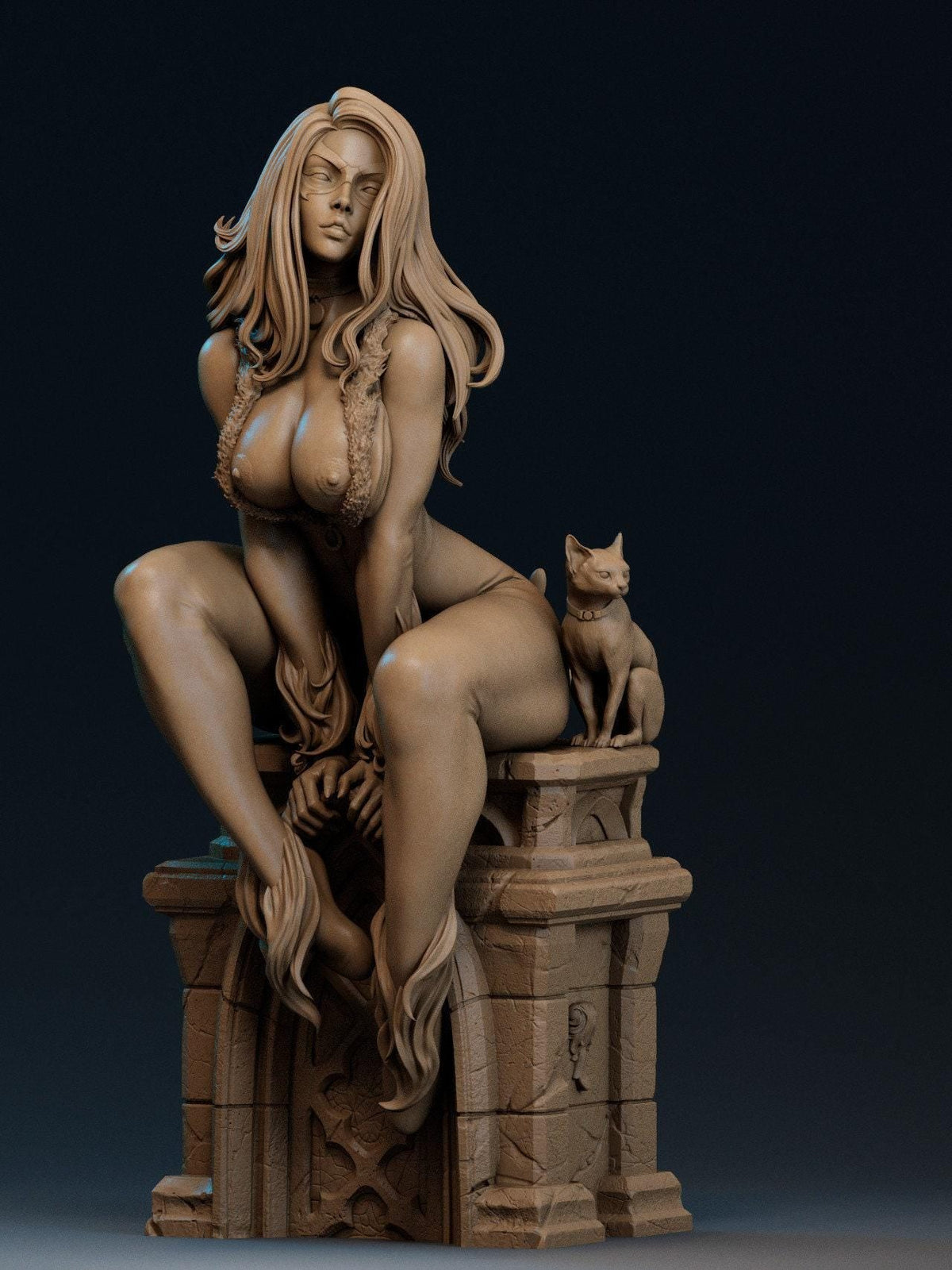 Seductive Black Cat Marvel NSFW 3D Printed Statue – Mature Comics Resin Collectible, Made to Order for Adult Collectors