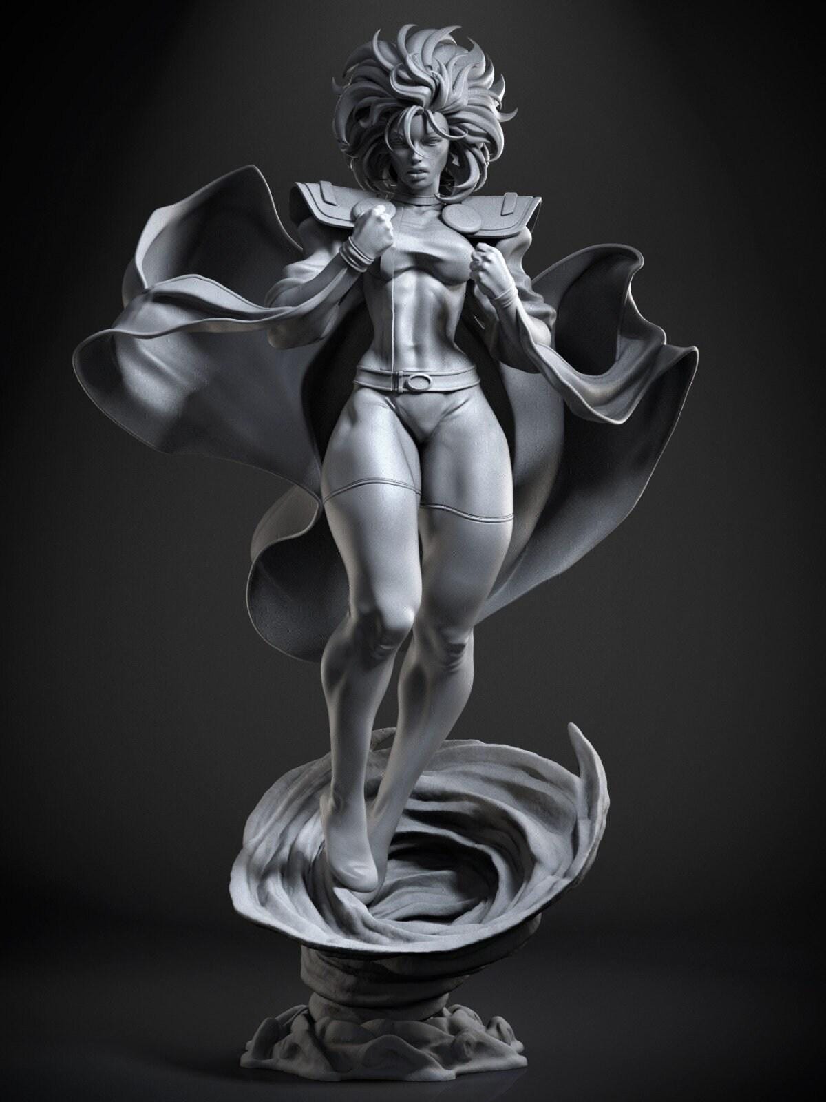 Storm NSFW 3D Printed Statue – Mature Superhero Resin Collectible, Made to Order for Adult Collectors and Hobbyists