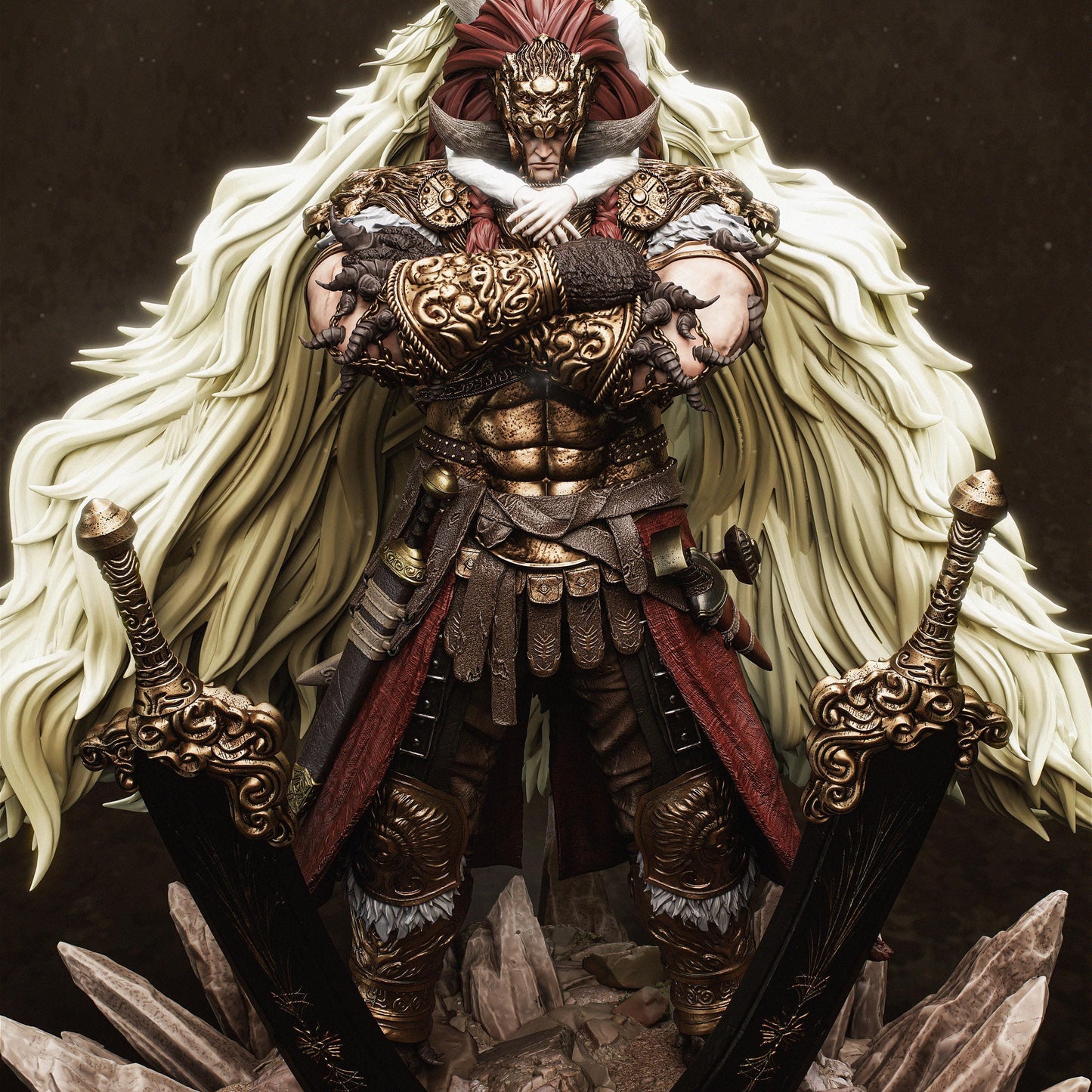 Starscourge Radahn Hand-Painted 3D Resin Statue - Elden Ring Collectible Figure, Ready-to-Display Demigod Boss
