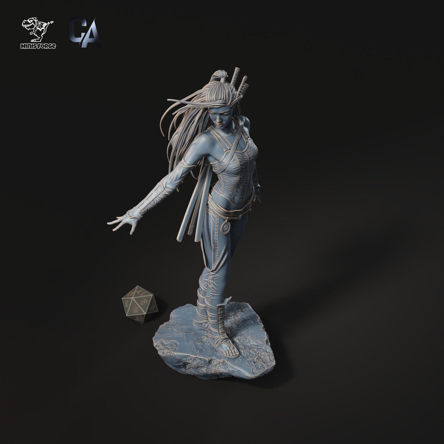 Asian Warrior: Powerful 3D Printed Statue - NSFW Historical Fantasy Collectible