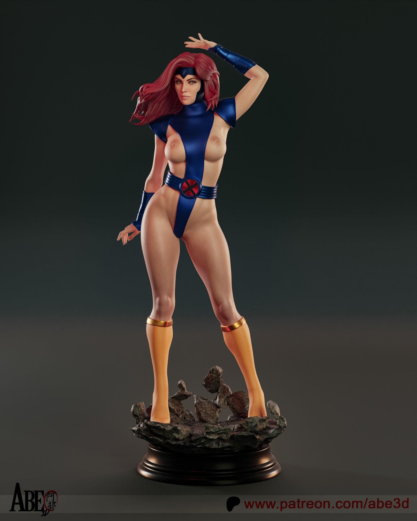 Jean Gray 3D Print Collectible Miniature Statue Figure NSFW Pin Up Painted