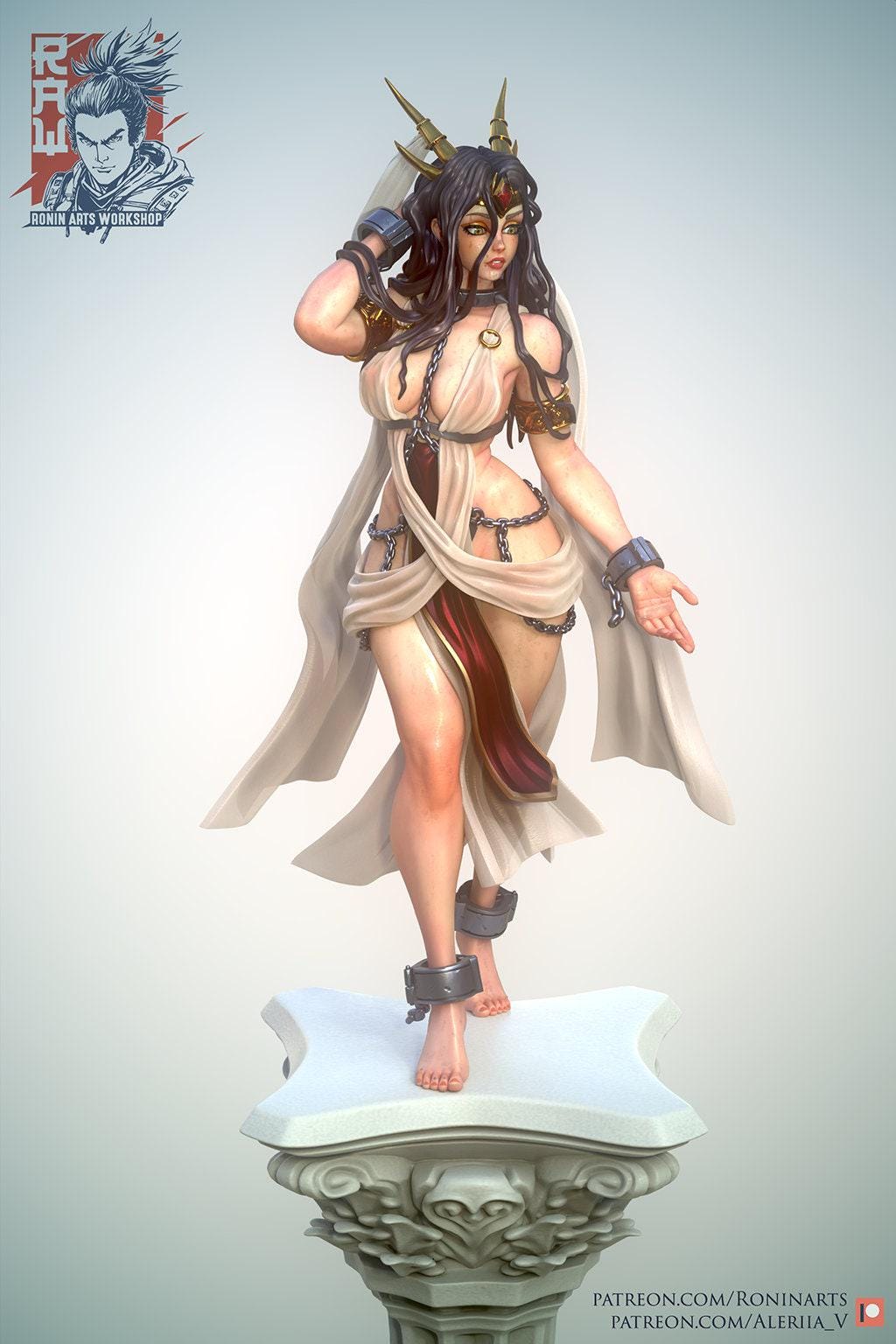 Lady Shura NSFW 3D Printed Statue – Mature Crimson Pin-Up Resin Collectible, Made to Order for Adult Collectors & Fans