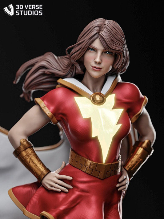 Empowering Justice: Female Shazam 3D Printed Collectible – Heroic Statue for DC Fans