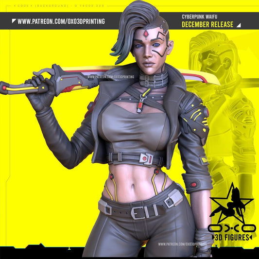 Cyberpunk Waifu NSFW 3D Printed Statue – Mature Sci-Fi Figure Resin Collectible, Made to Order for Adult Collectors