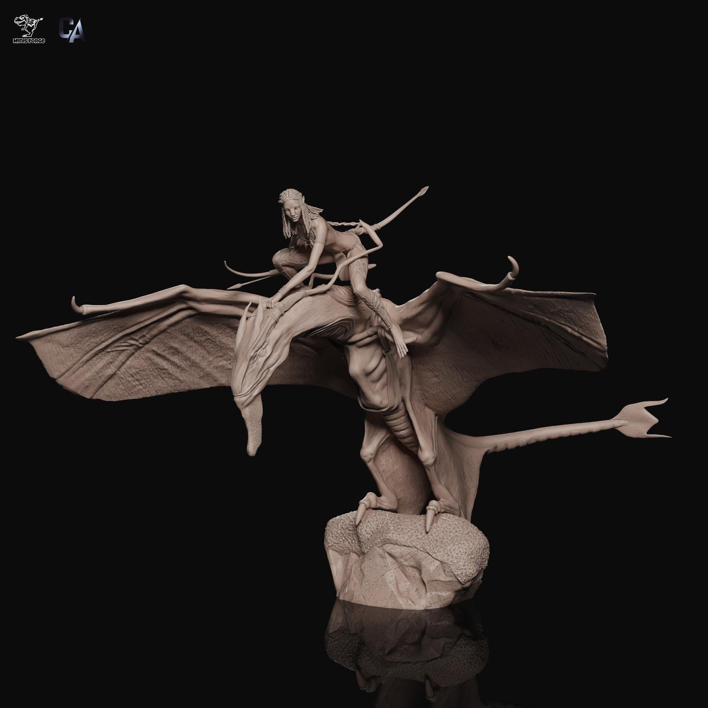 Stunning Neytiri Avatar Fanart Collectible Statue: High-Detail Na'vi Warrior Figure, Optional Ikran Companion