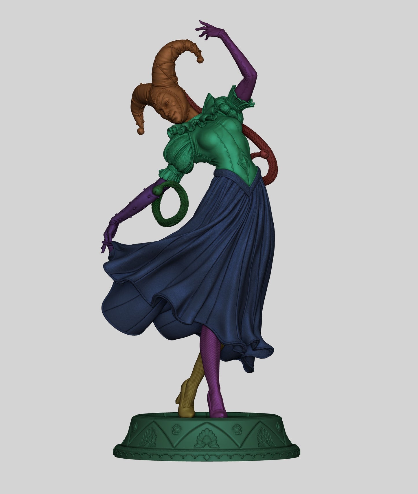 Hand-Painted Jester Statue – Fantasy 3D Printed Collectible Figure, Adult Display with NSFW Option Available
