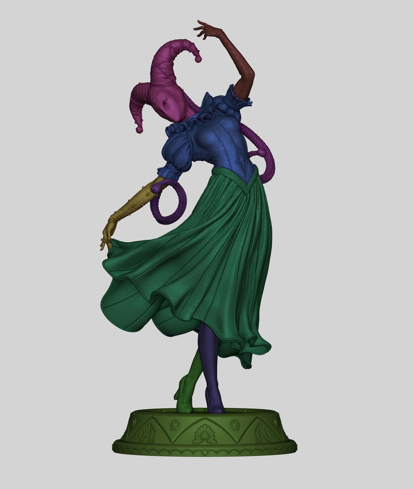 Hand-Painted Jester Statue – Fantasy 3D Printed Collectible Figure, Adult Display with NSFW Option Available