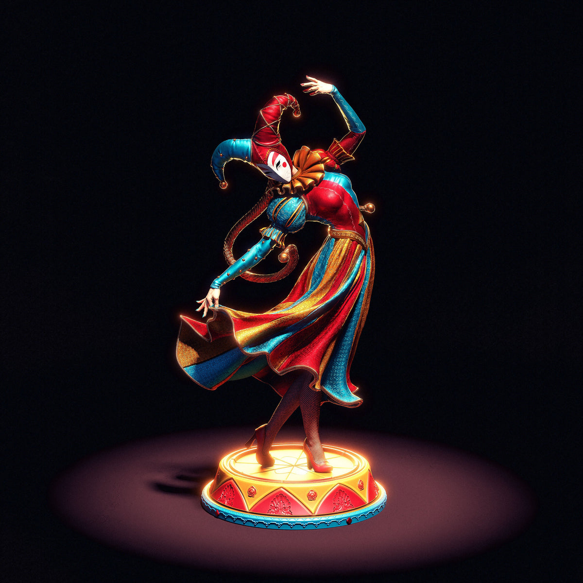 Jester Fantasy NSFW 3D Printed Statue – Mature Harlequin Resin Collectible, Made to Order for Adult Collectors & Fans