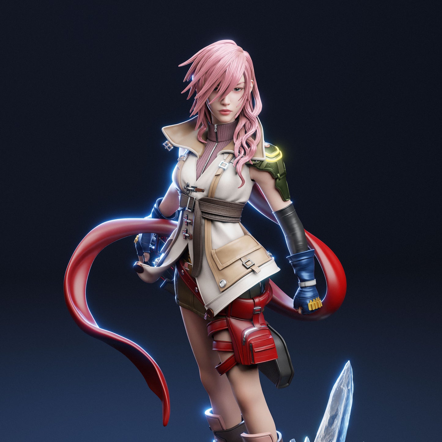 Lightning Final Fantasy Inspired 3D Printed Statue - Hand-Painted Collector's Figure or Unpainted DIY Model Kit